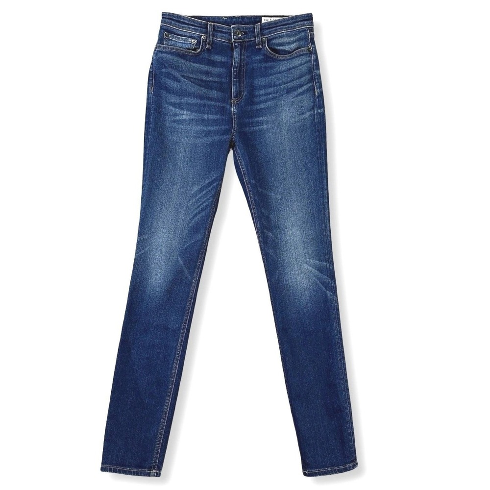 Rag & Bone Nina High Rise Skinny Jeans Women's 29 Irving Blue Stretch Denim USA